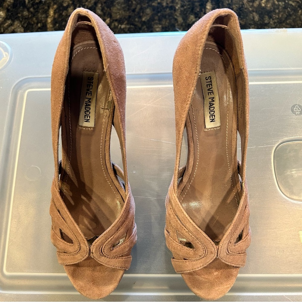 Steve Madden Women's Brown Peep-Toe Heels